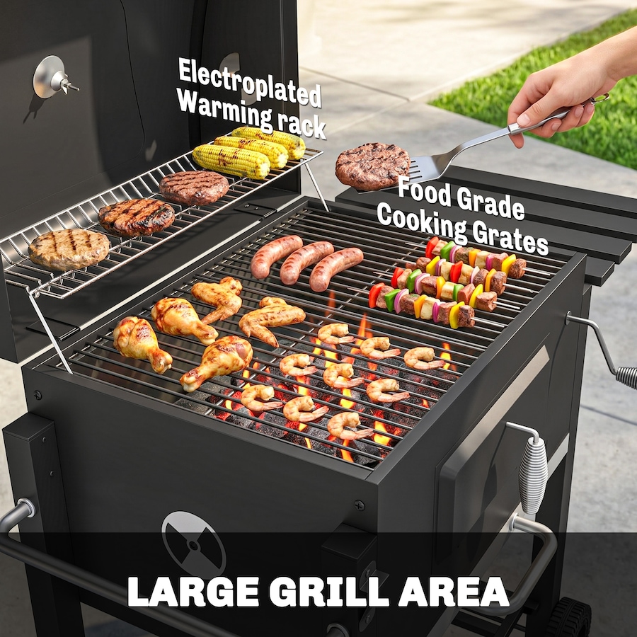 Image 993161_ALTMORE13.jpg, Product 993-161 / Price $215.99, Outsunny Portable Charcoal Grill Stainless Steel Camping BBQ w/ Wheels from Outsunny on TSC.ca's  department