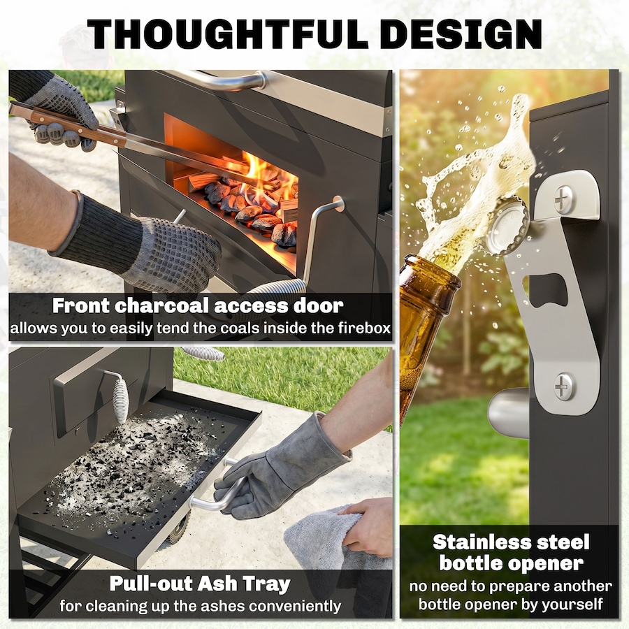 Image 993161_ALTMORE15.jpg, Product 993-161 / Price $215.99, Outsunny Portable Charcoal Grill Stainless Steel Camping BBQ w/ Wheels from Outsunny on TSC.ca's  department