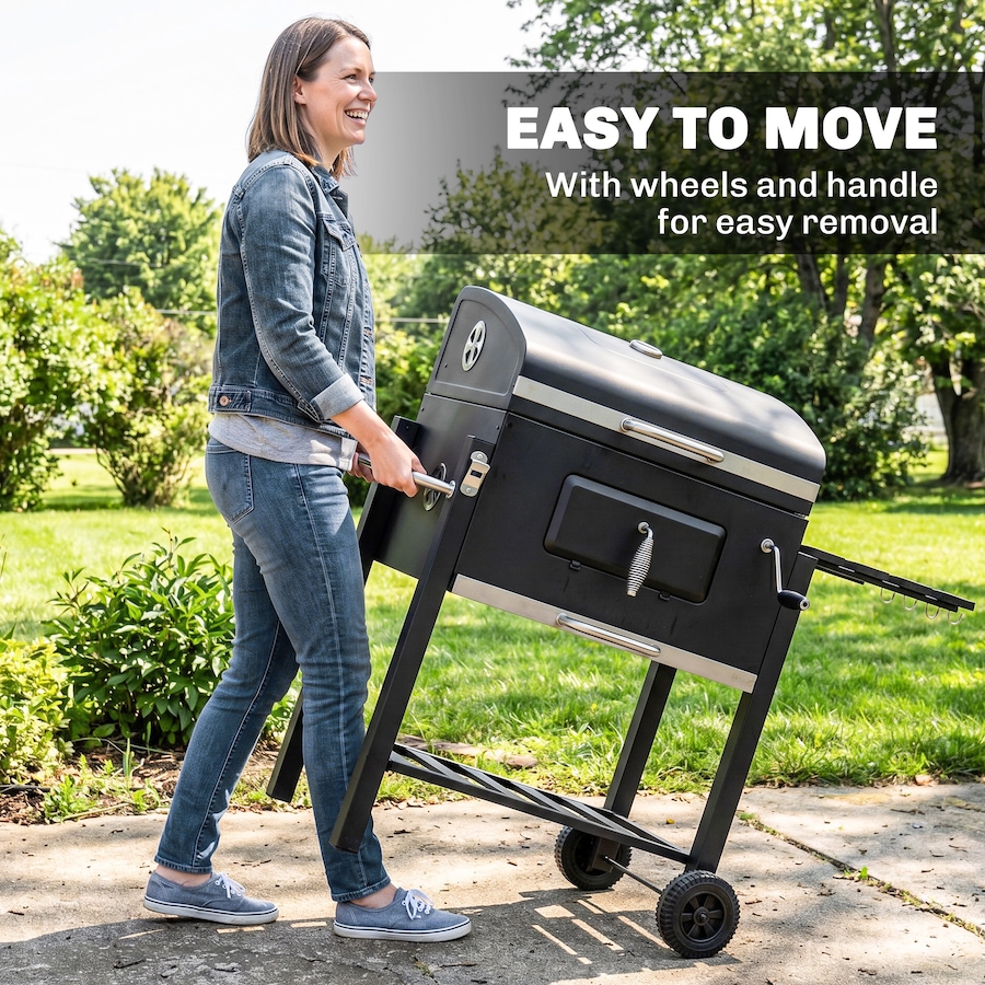 Image 993161_ALTMORE16.jpg, Product 993-161 / Price $215.99, Outsunny Portable Charcoal Grill Stainless Steel Camping BBQ w/ Wheels from Outsunny on TSC.ca's  department