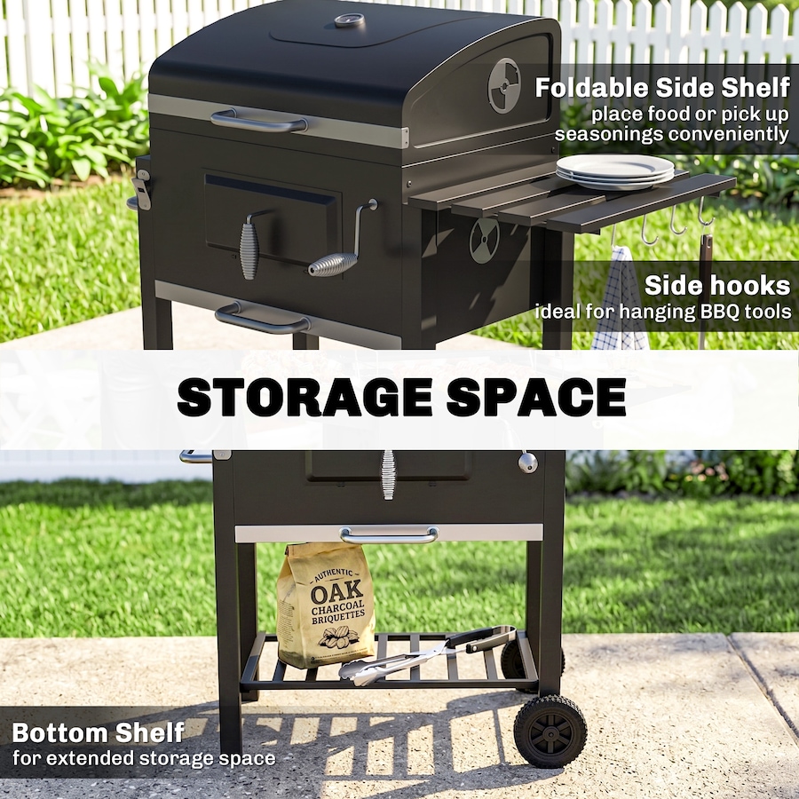 Image 993161_ALTMORE17.jpg, Product 993-161 / Price $215.99, Outsunny Portable Charcoal Grill Stainless Steel Camping BBQ w/ Wheels from Outsunny on TSC.ca's  department