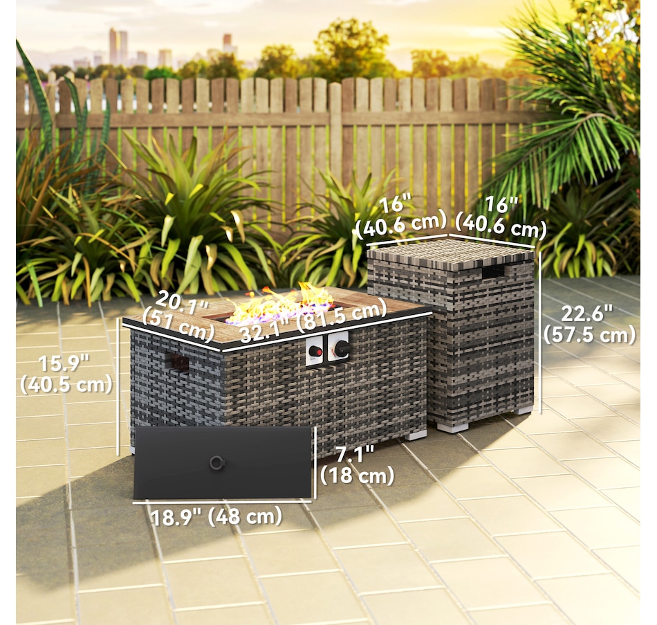 Image 993164_ALTMORE3.jpg, Product 993-164 / Price $350.99, Outsunny 2 Piece Propane Fire Pit Table Set from Outsunny on TSC.ca's department