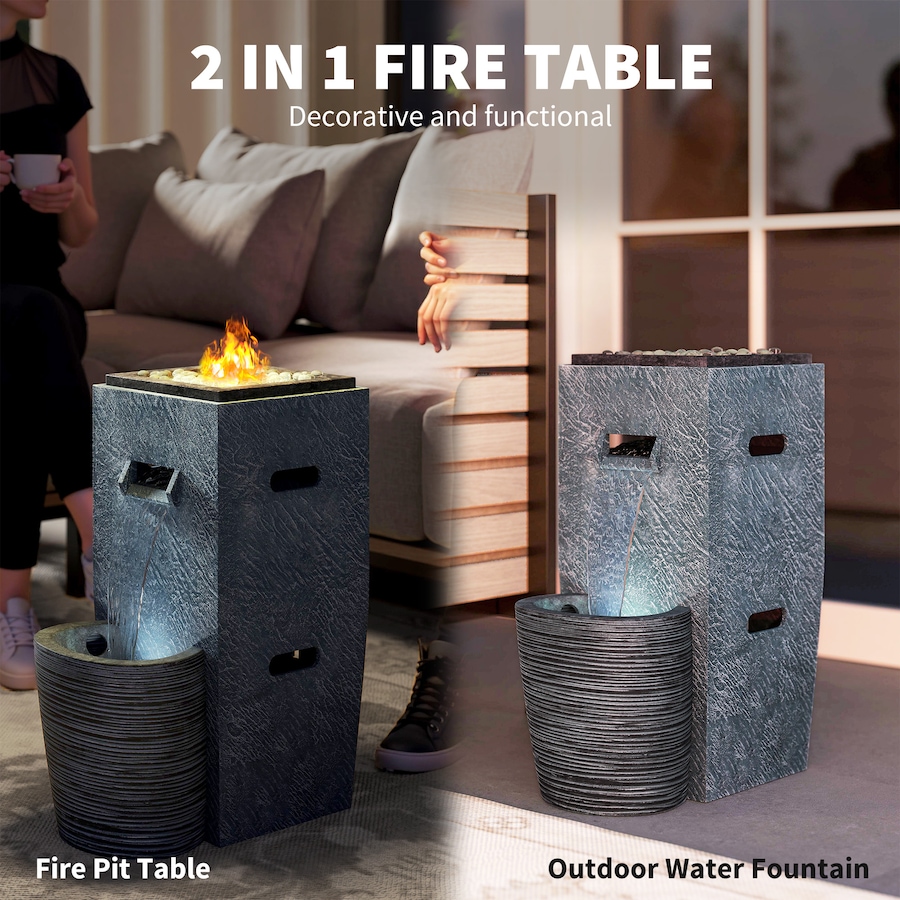 Image 993165_ALTMORE4.jpg, Product 993-165 / Price $219.99, Outsunny 15000 BTU Propane Fire Pit Table with Garden Fountain, LED Light from Outsunny on TSC.ca's department