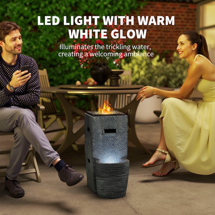 Image 993165_ALTMORE5.jpg, Product 993-165 / Price $219.99, Outsunny 15000 BTU Propane Fire Pit Table with Garden Fountain, LED Light from Outsunny on TSC.ca's department