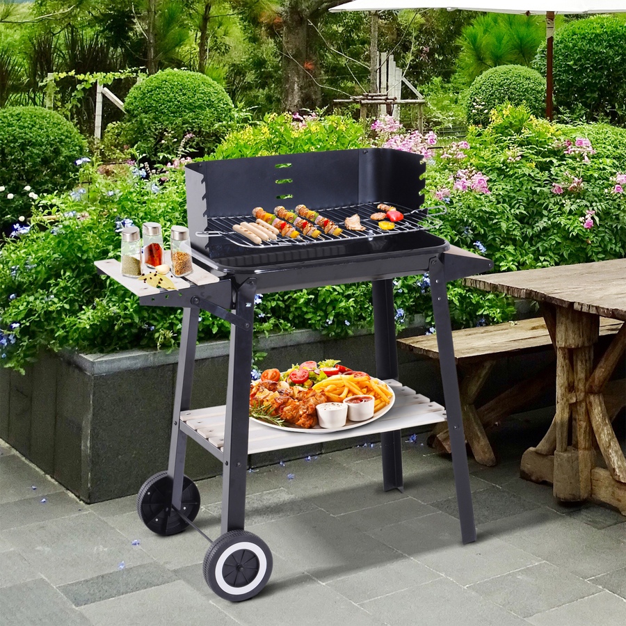 Image 993168_ALTMORE21.jpg, Product 993-168 / Price $69.99, Outsunny Outdoor Charcoal BBQ Grill, Barbecue Trolley with Wheels, Black from Outsunny on TSC.ca's department