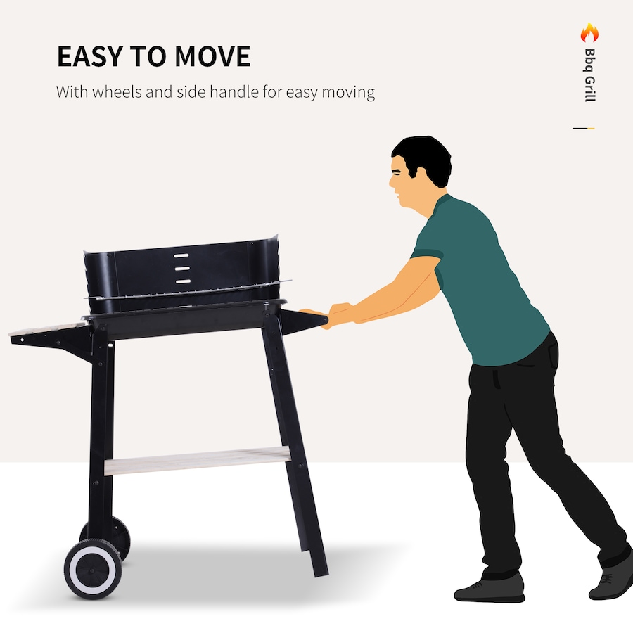Image 993168_ALTMORE22.jpg, Product 993-168 / Price $69.99, Outsunny Outdoor Charcoal BBQ Grill, Barbecue Trolley with Wheels, Black from Outsunny on TSC.ca's department