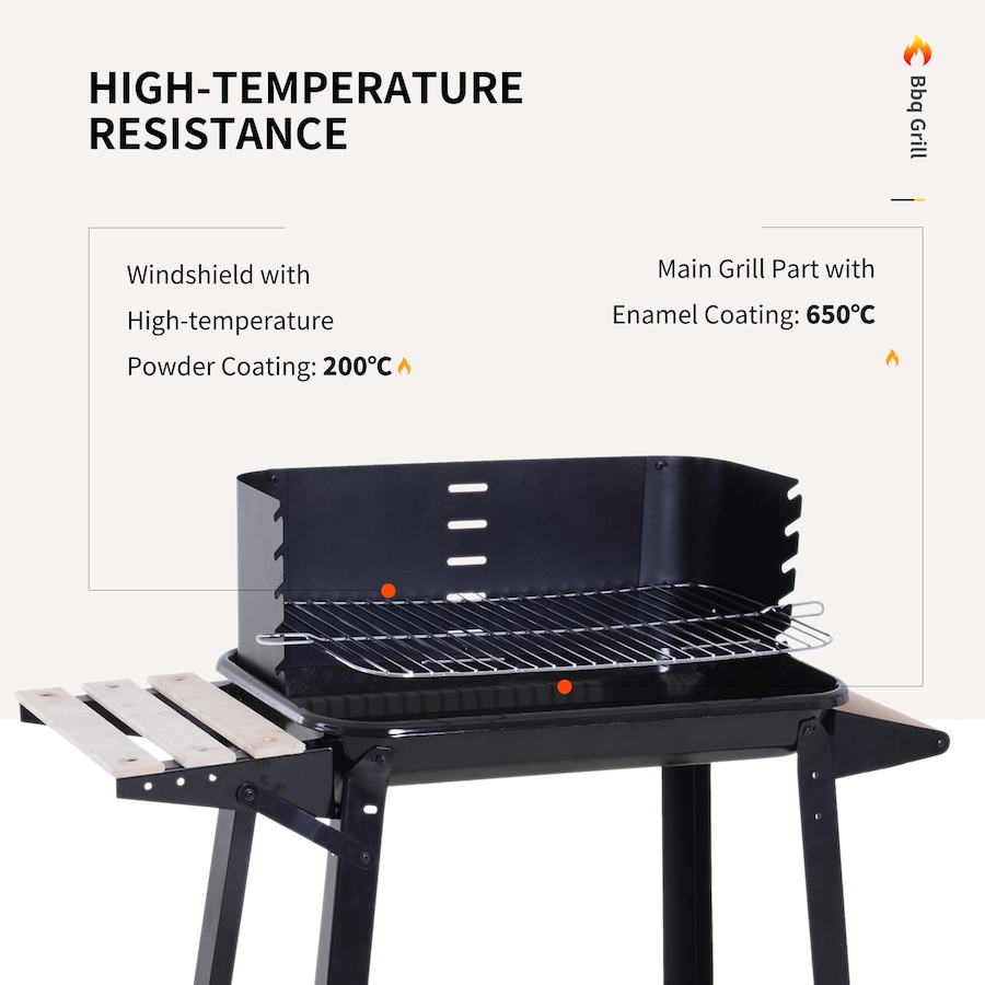 Image 993168_ALTMORE23.jpg, Product 993-168 / Price $69.99, Outsunny Outdoor Charcoal BBQ Grill, Barbecue Trolley with Wheels, Black from Outsunny on TSC.ca's department