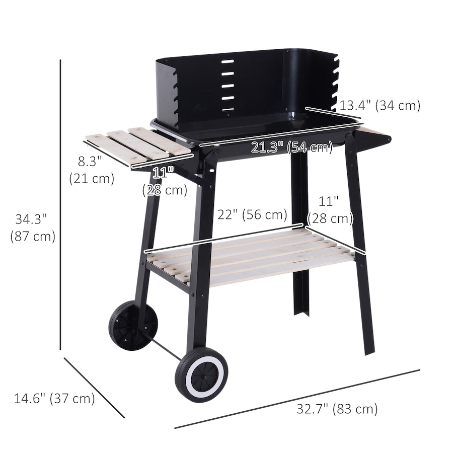 Image 993168_ALTMORE3.jpg, Product 993-168 / Price $69.99, Outsunny Outdoor Charcoal BBQ Grill, Barbecue Trolley with Wheels, Black from Outsunny on TSC.ca's department