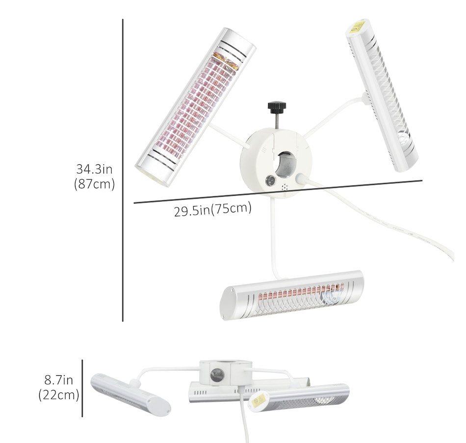 Image 993170_ALTMORE3.jpg, Product 993-170 / Price $179.99, Outsunny Electric Patio Heater with 3 Heating Panels and Ultra-low Glare from Outsunny on TSC.ca's department