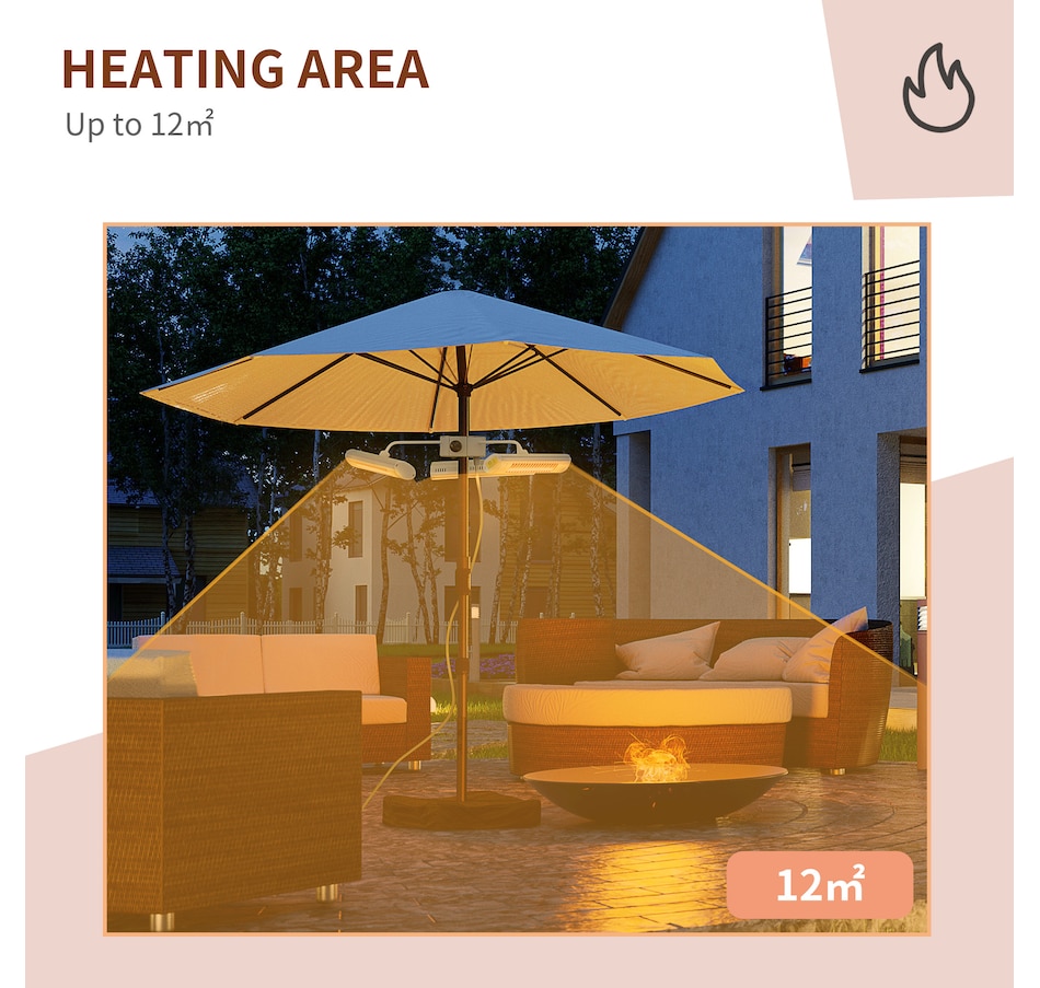 Image 993170_ALTMORE4.jpg, Product 993-170 / Price $179.99, Outsunny Electric Patio Heater with 3 Heating Panels and Ultra-low Glare from Outsunny on TSC.ca's department