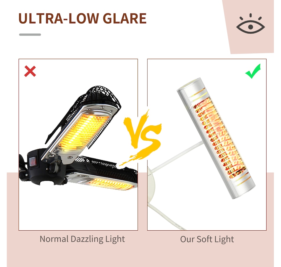 Image 993170_ALTMORE5.jpg, Product 993-170 / Price $179.99, Outsunny Electric Patio Heater with 3 Heating Panels and Ultra-low Glare from Outsunny on TSC.ca's department