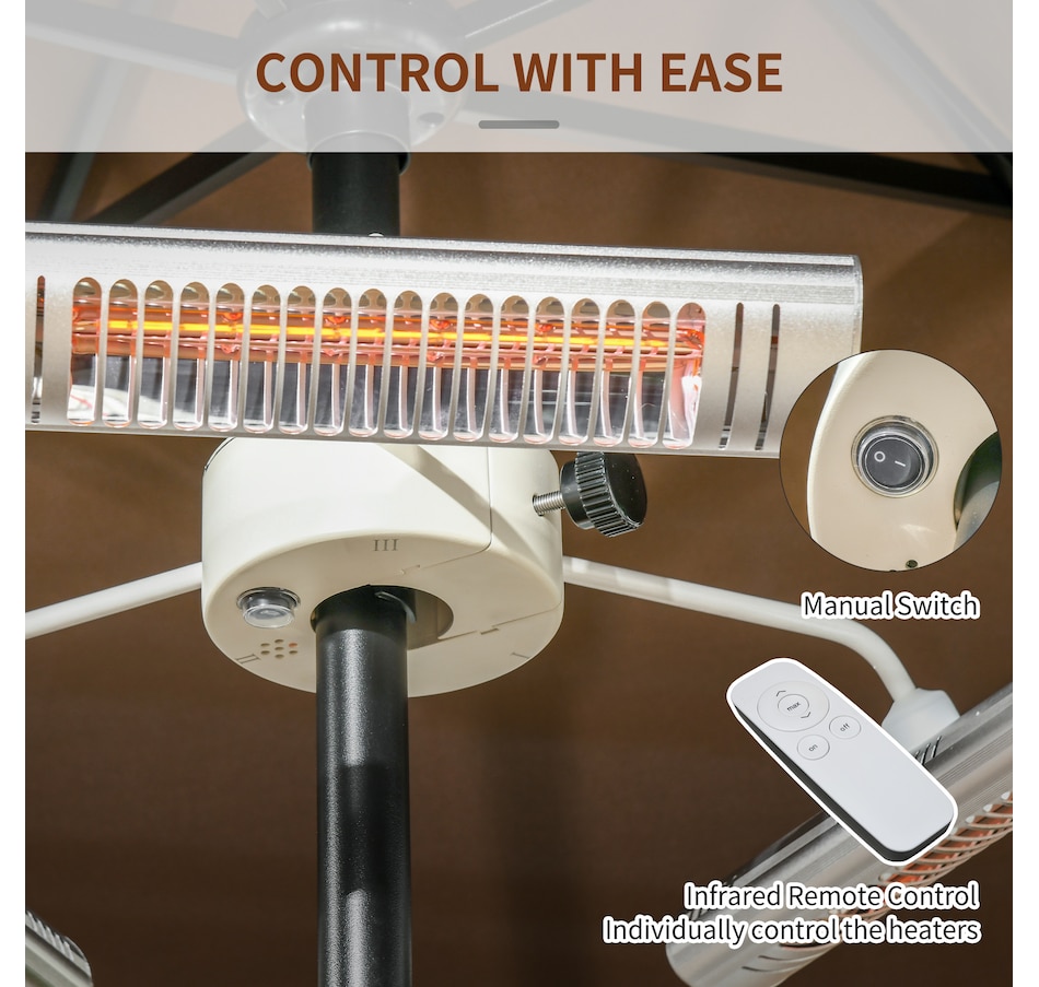 Image 993170_ALTMORE7.jpg, Product 993-170 / Price $179.99, Outsunny Electric Patio Heater with 3 Heating Panels and Ultra-low Glare from Outsunny on TSC.ca's department