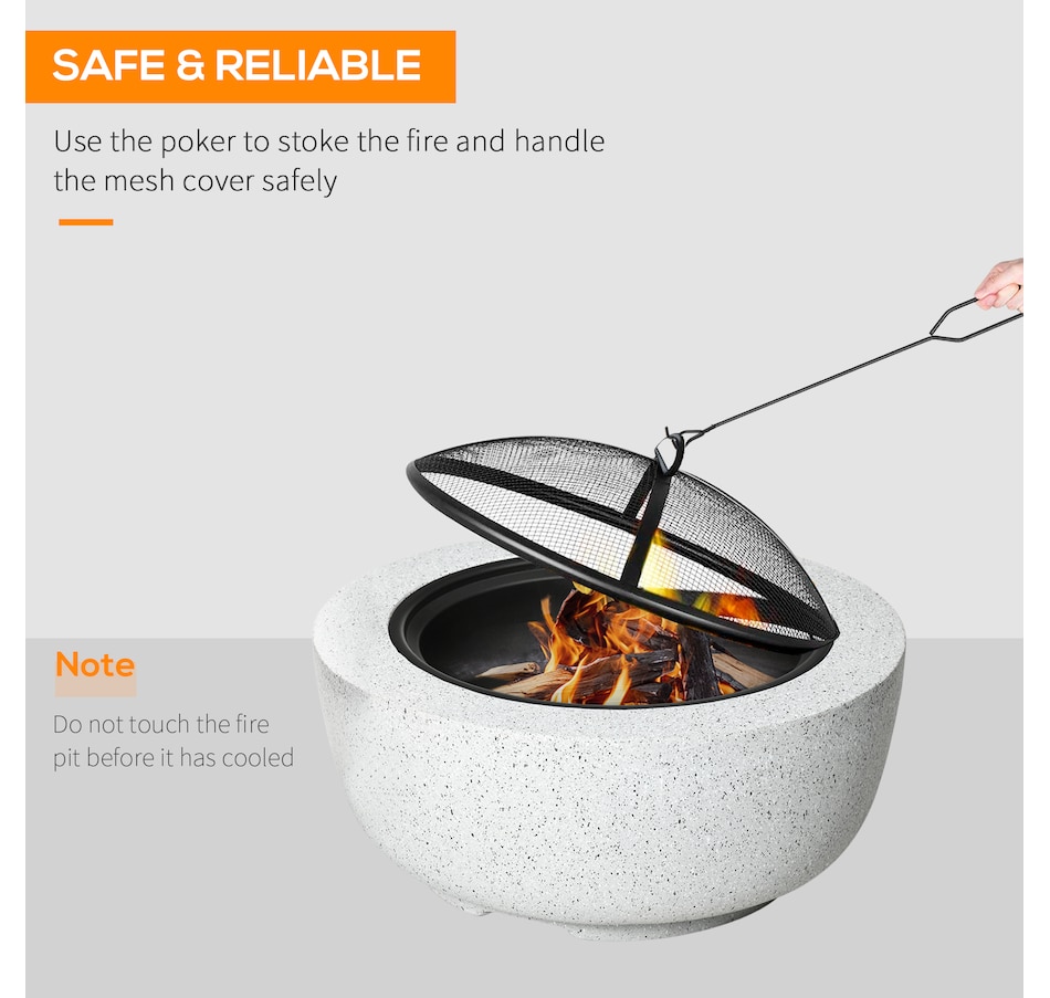 Image 993174_ALTMORE5.jpg, Product 993-174 / Price $139.99, Outsunny Outdoor Fire Pit with Stone Effect, Wood-burning Fireplace, Gray from Outsunny on TSC.ca's department