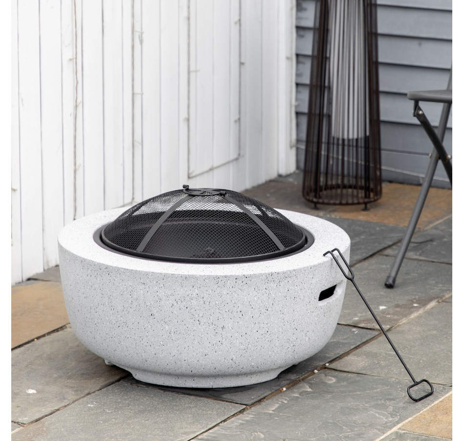 Image 993174_ALTMORE7.jpg, Product 993-174 / Price $139.99, Outsunny Outdoor Fire Pit with Stone Effect, Wood-burning Fireplace, Gray from Outsunny on TSC.ca's department