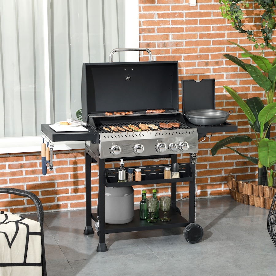Image 993179_ALTMORE2.jpg, Product 993-179 / Price $329.99, Outsunny Propane Gas Grill, 40,000 BTU Outdoor BBQ Grill Cart, Black from Outsunny on TSC.ca's  department