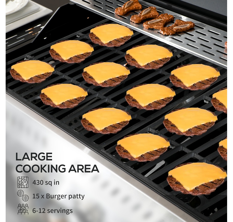 Image 993179_ALTMORE4.jpg, Product 993-179 / Price $349.99, Outsunny Propane Gas Grill, 40,000 BTU Outdoor BBQ Grill Cart, Black from Outsunny on TSC.ca's department