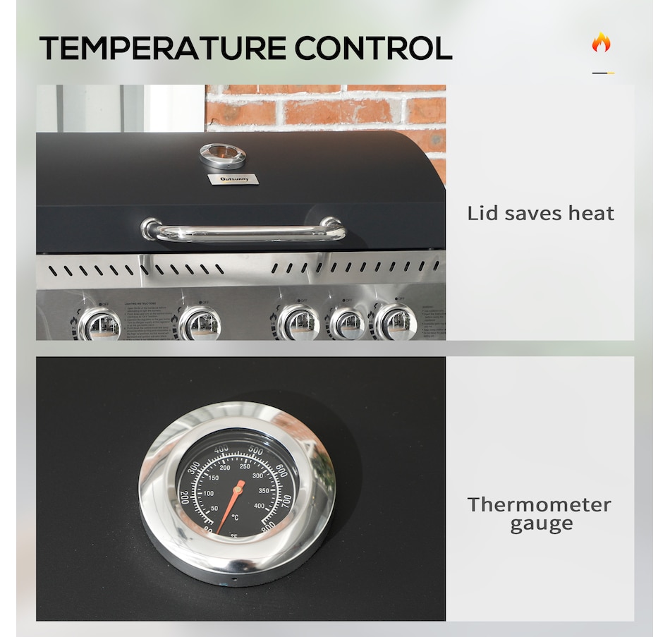 Image 993179_ALTMORE5.jpg, Product 993-179 / Price $349.99, Outsunny Propane Gas Grill, 40,000 BTU Outdoor BBQ Grill Cart, Black from Outsunny on TSC.ca's department