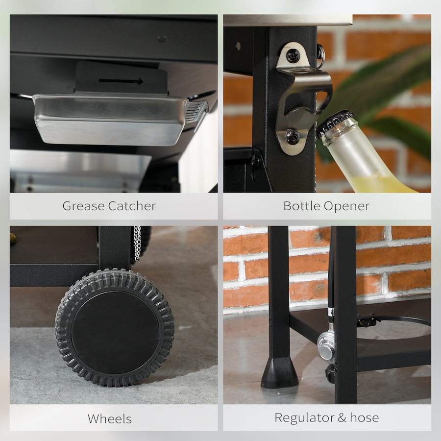 Image 993179_ALTMORE7.jpg, Product 993-179 / Price $329.99, Outsunny Propane Gas Grill, 40,000 BTU Outdoor BBQ Grill Cart, Black from Outsunny on TSC.ca's  department