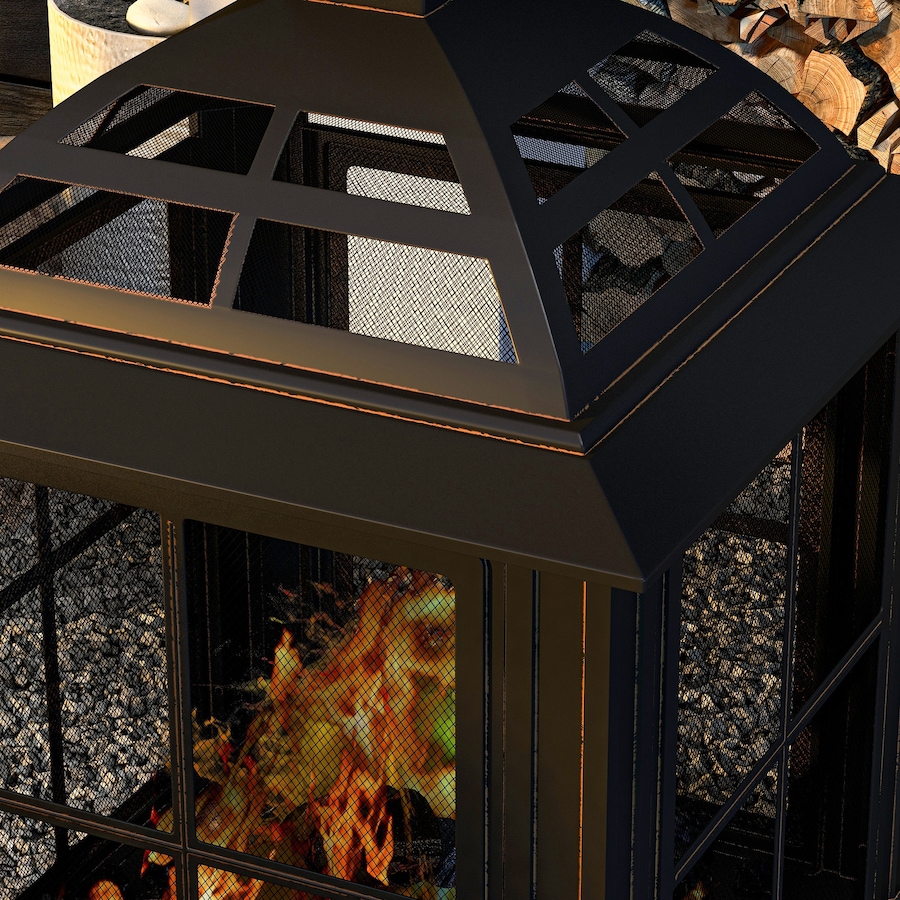 Image 993183_ALTMORE8.jpg, Product 993-183 / Price $298.99, Outsunny 28" Fire Pit with Poker, Chimney Style Wood Burning Firepit, Black from Outsunny on TSC.ca's department