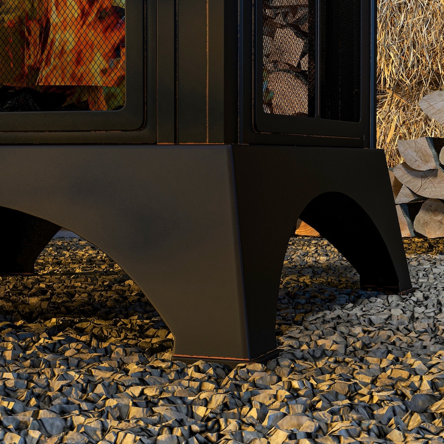 Image 993183_ALTMORE9.jpg, Product 993-183 / Price $298.99, Outsunny 28" Fire Pit with Poker, Chimney Style Wood Burning Firepit, Black from Outsunny on TSC.ca's department