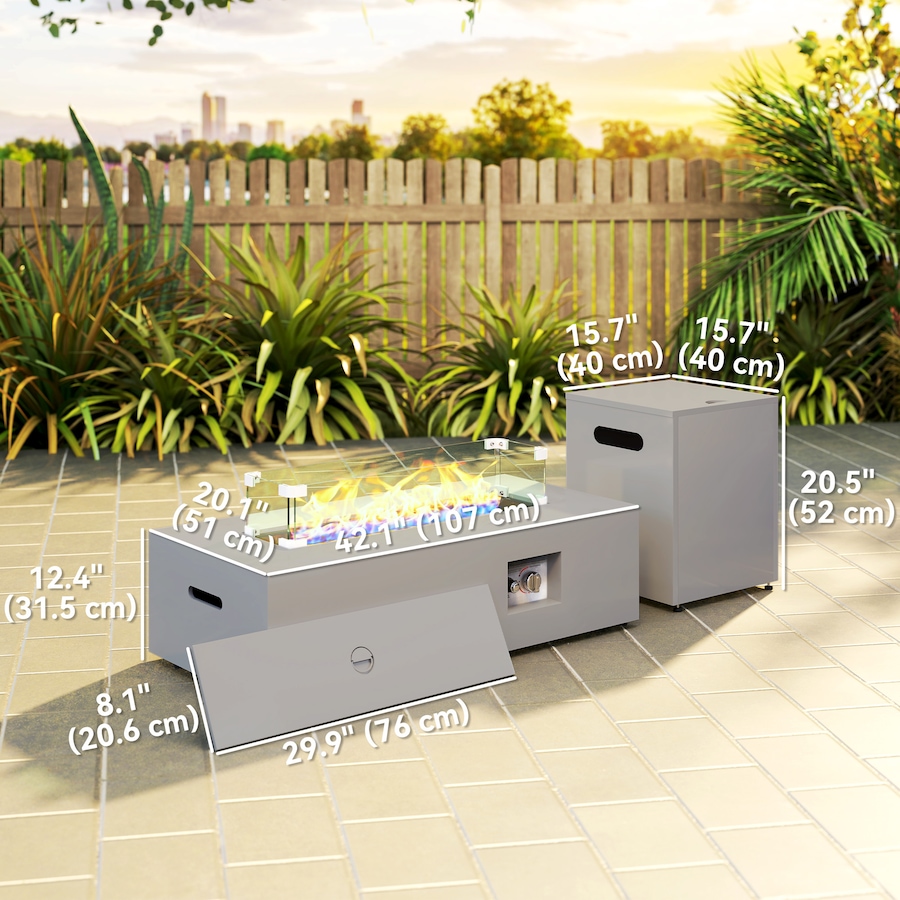 Image 993186_ALTMORE3.jpg, Product 993-186 / Price $389.99, Outsunny 42" Propane Fire Pit Table with Propane Tank Holder 50,000 BTU from Outsunny on TSC.ca's  department