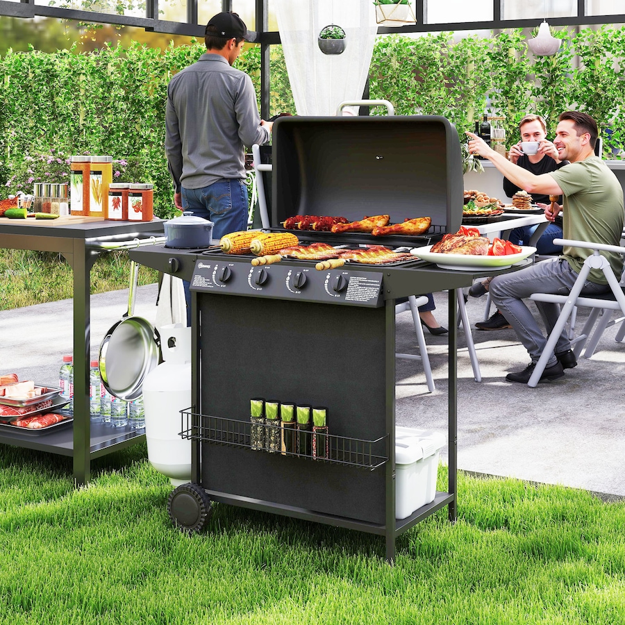 Image 993191_ALTMORE2.jpg, Product 993-191 / Price $279.99, Outsunny 4+1 Burner Propane Gas BBQ Grill, Portable Gas Grill, Black from Outsunny on TSC.ca's department