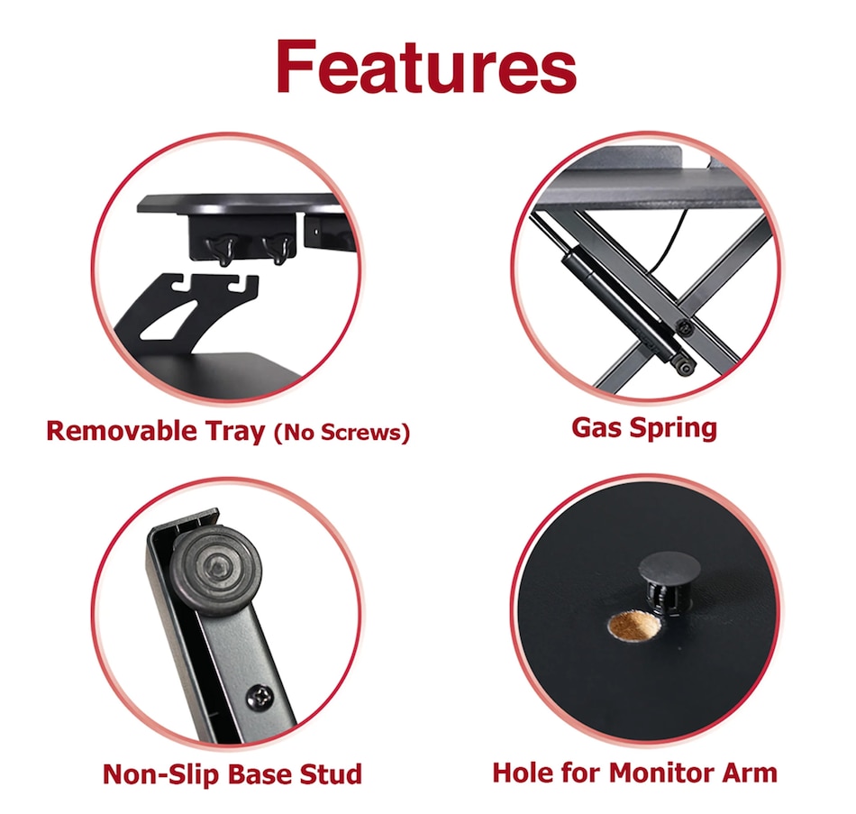 Image 993209_ALTMORE3.jpg, Product 993-209 / Price $129.99, Adjustable Sit-Stand Desk Riser | 33" Wide Surface | 35 lbs Capacity | Ergonomic Height Range (4.3"–19.3") | Removable Keyboard Tray | Non-Slip Base | Minimal Assembly | Wood & Metal Construction from IMGadgets on TSC.ca's Home & Garden department