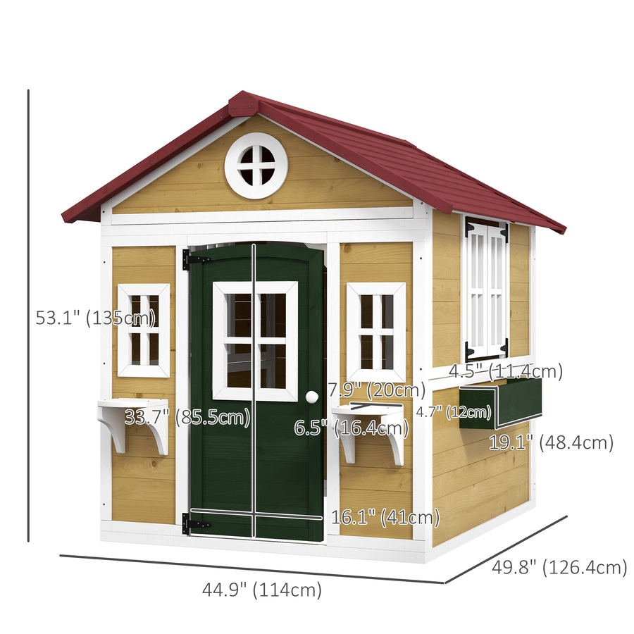 Image 993212_ALTMORE3.jpg, Product 993-212 / Price $309.99, Outsunny Playhouse for Kids, Outdoor Wooden Playhouse for Backyard, Beige from Outsunny on TSC.ca's Home & Garden department