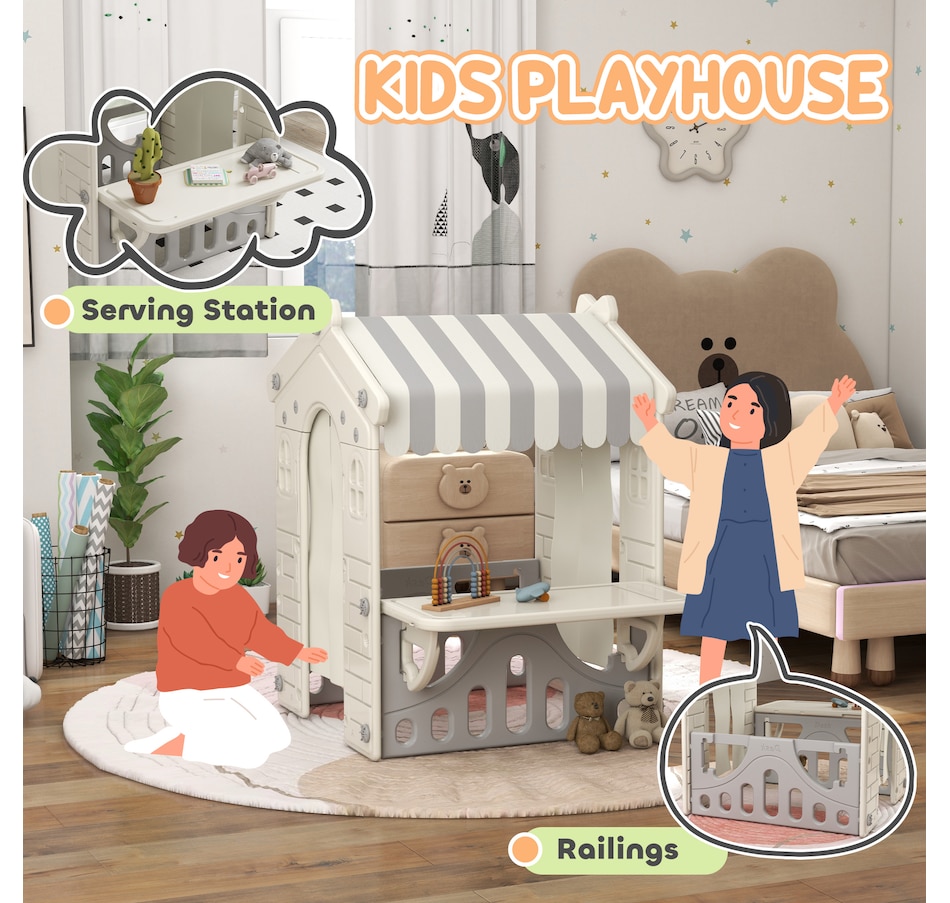 Image 993215_ALTMORE4.jpg, Product 993-215 / Price $109.99, Qaba Kids Playhouse, Indoor Sleek Play House, for Ages 1-6 Years from Qaba on TSC.ca's Home & Garden department