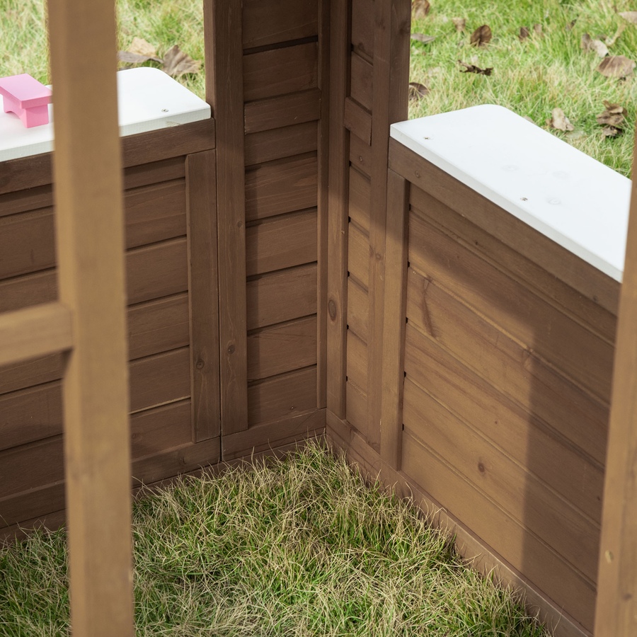 Image 993216_ALTMORE9.jpg, Product 993-216 / Price $279.99, Outsunny Wooden Playhouse for Kids Outdoor with Doors, Windows, Brown from Outsunny on TSC.ca's Home & Garden department