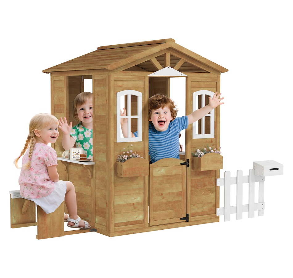 Image 993220.jpg, Product 993-220 / Price $299.99, Outsunny Kids Playhouse for Outdoor with Door Windows Yellow from Outsunny on TSC.ca's Home & Garden department