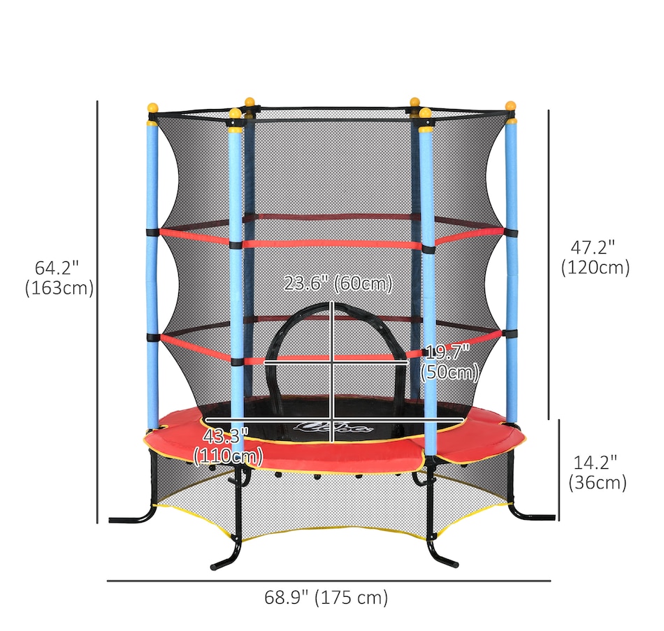 Image 993222_ALTMORE3.jpg, Product 993-222 / Price $98.99, Qaba Kids Trampoline, Indoor Outdoor Exercise Fitness Equipment, Multi-coloured from Qaba on TSC.ca's Home & Garden department