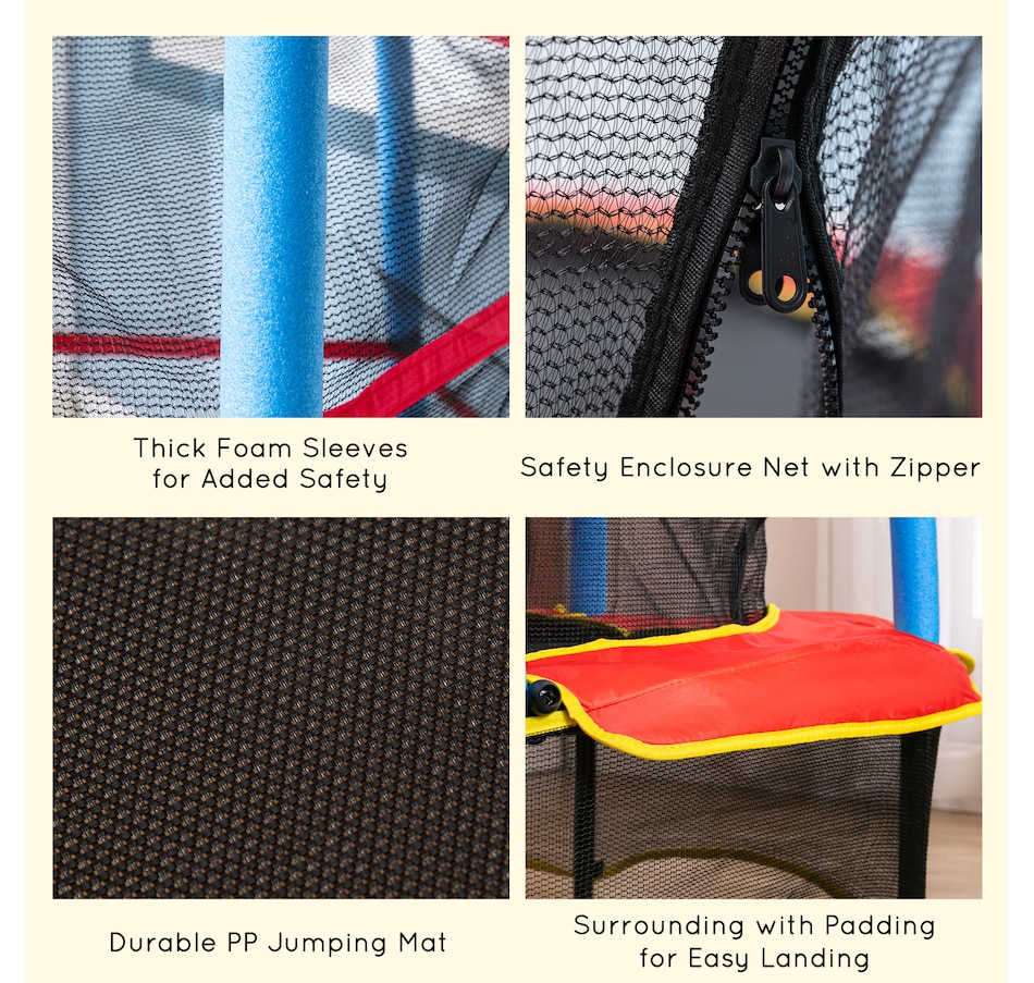 Image 993222_ALTMORE5.jpg, Product 993-222 / Price $98.99, Qaba Kids Trampoline, Indoor Outdoor Exercise Fitness Equipment, Multi-coloured from Qaba on TSC.ca's Home & Garden department