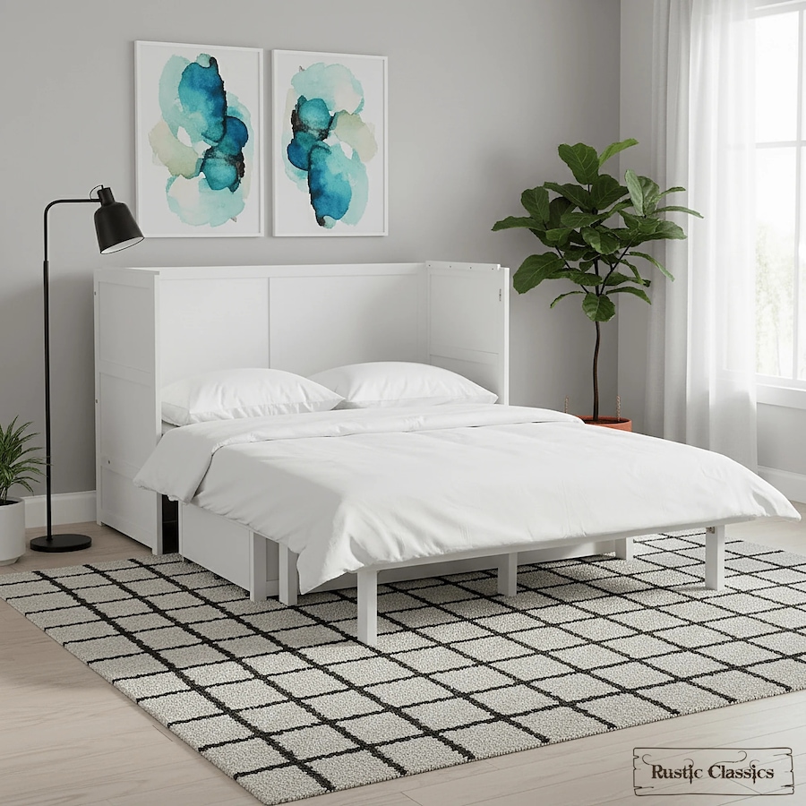 Image 993224_ALTMORE42.jpg, Product 993-224 / Price $2,179.99, Rustic Classics Stow Queen Size Murphy Bed Cabinet with Gel Memory Foam Mattress from Rustic Classics on TSC.ca's Home & Garden department