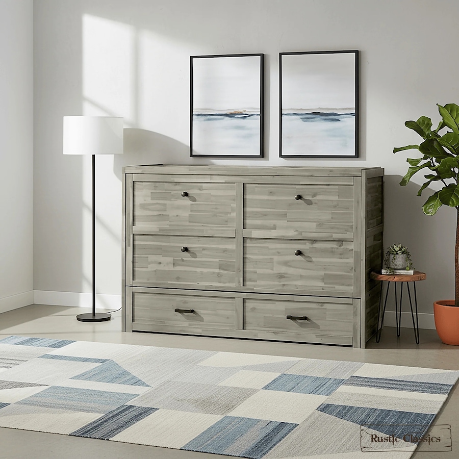 Image 993224_ST03.jpg, Product 993-224 / Price $2,179.99, Rustic Classics Stow Queen Size Murphy Bed Cabinet with Gel Memory Foam Mattress from Rustic Classics on TSC.ca's Home & Garden department