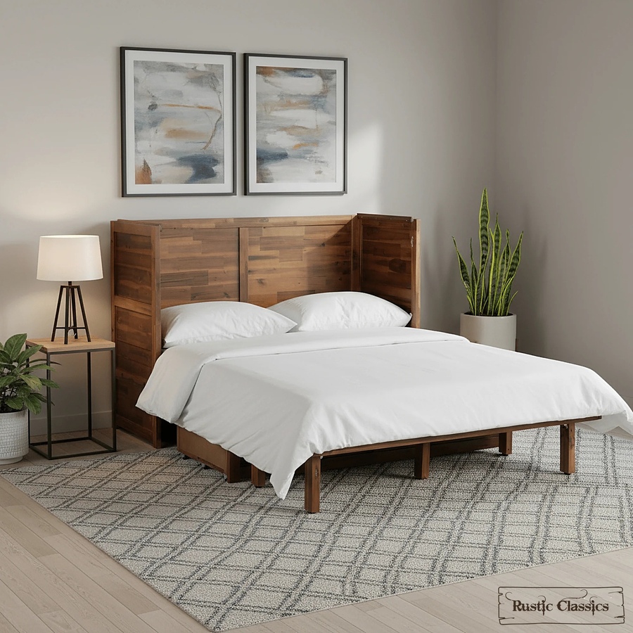 Image 993225_ALTMORE41.jpg, Product 993-225 / Price $2,069.99, Rustic Classics Stow Full Size Murphy Bed Cabinet with Gel Memory Foam Mattress from Rustic Classics on TSC.ca's Home & Garden department