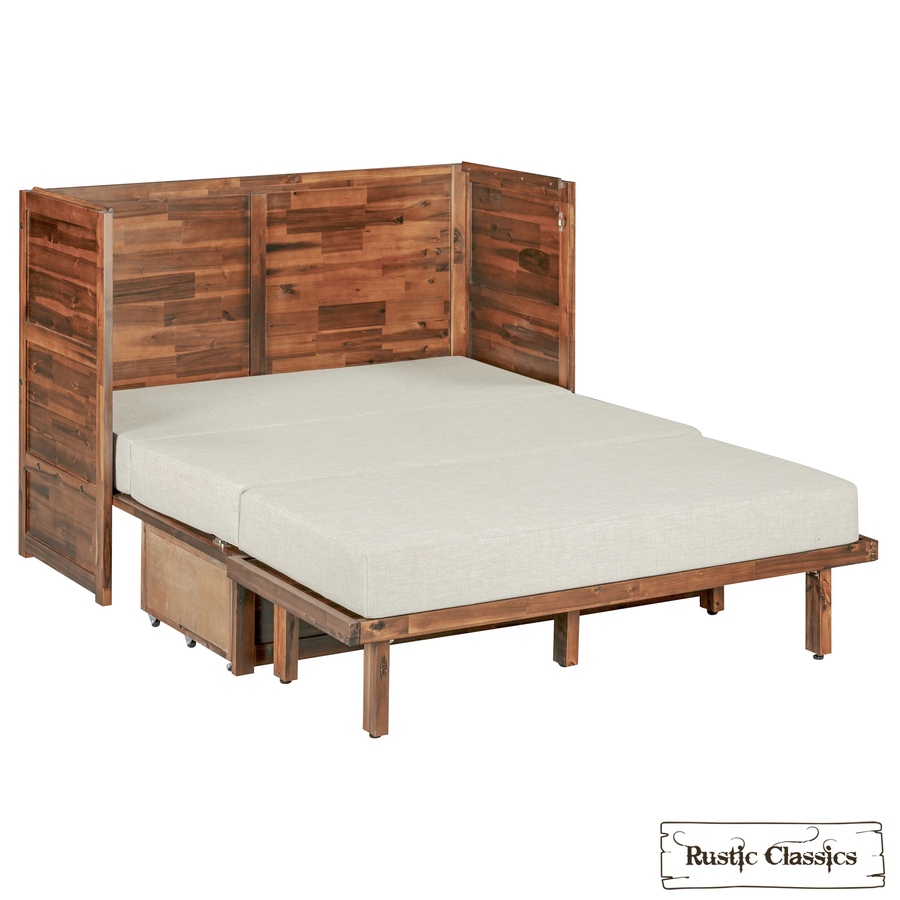 Image 993225_ALTMORE9.jpg, Product 993-225 / Price $2,069.99, Rustic Classics Stow Full Size Murphy Bed Cabinet with Gel Memory Foam Mattress from Rustic Classics on TSC.ca's Home & Garden department