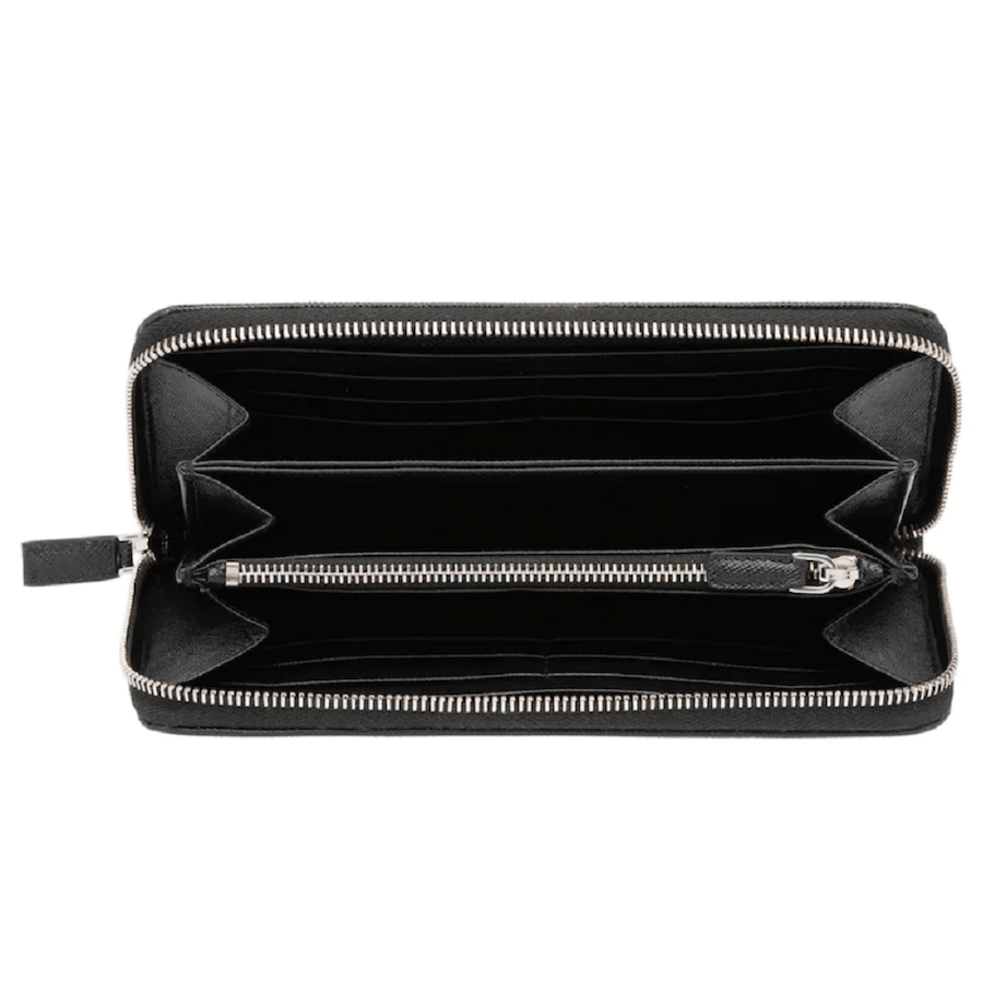 Image 993228_ALTMORE18.png, Product 993-228 / Price $1,582.00, Prada Vitello Micro Grain Long Black Zip Around Continental Wallet Triangle Logo from Prada on TSC.ca's Fashion department
