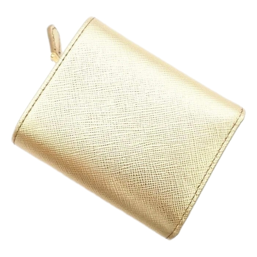 Image 993230_ALTMORE13.jpg, Product 993-230 / Price $1,216.00, Prada Saffiano Platino Gold Trifold Wallet Card Case with Zipper Coin Pouch from Prada on TSC.ca's Fashion department