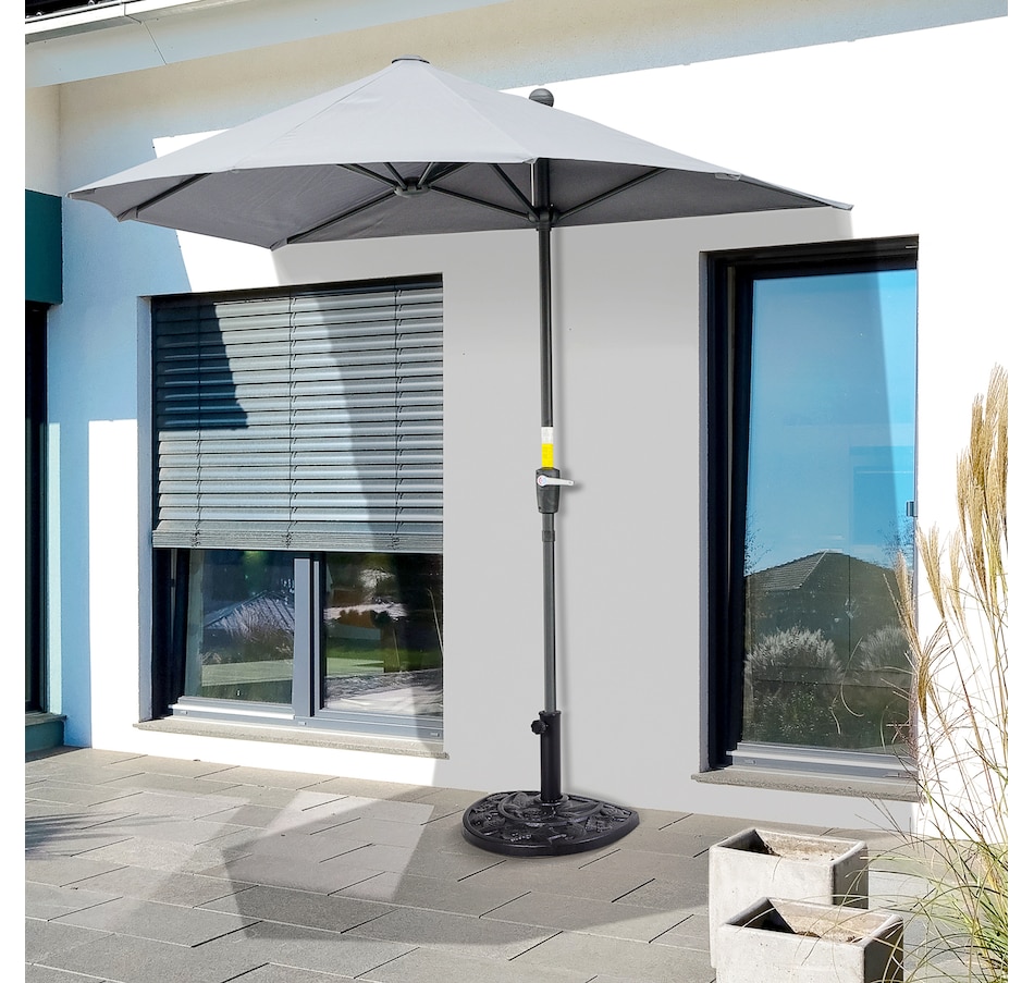 Image 993246_ALTMORE1.jpg, Product 993-246 / Price $59.99, Outsunny 20 lbs Half Round Patio Umbrella from Outsunny on TSC.ca's Home & Garden department