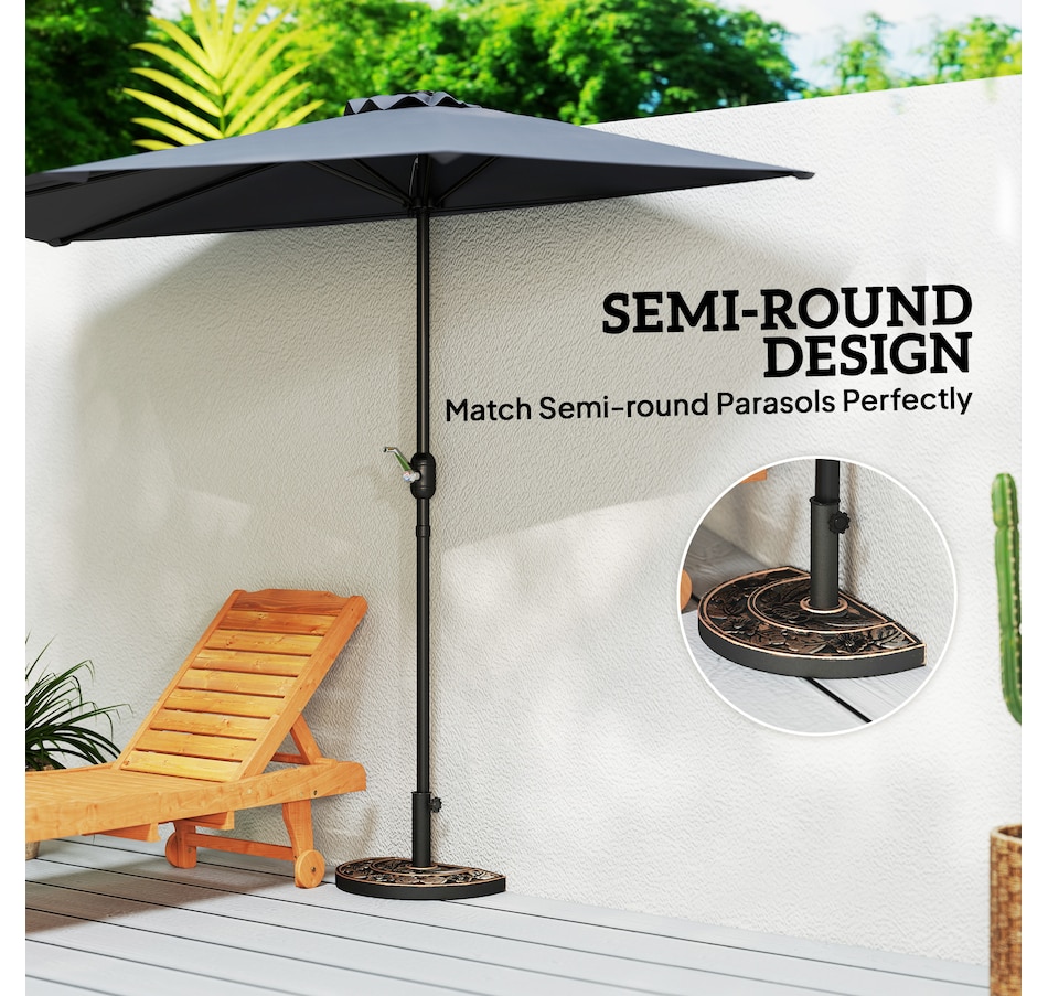 Image 993246_ALTMORE13.jpg, Product 993-246 / Price $59.99, Outsunny 20 lbs Half Round Patio Umbrella from Outsunny on TSC.ca's Home & Garden department