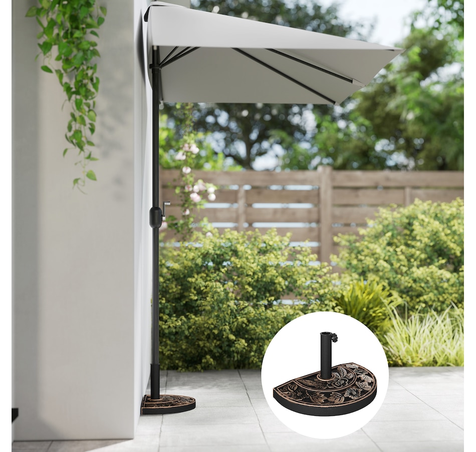 Image 993246_ALTMORE15.jpg, Product 993-246 / Price $59.99, Outsunny 20 lbs Half Round Patio Umbrella from Outsunny on TSC.ca's Home & Garden department