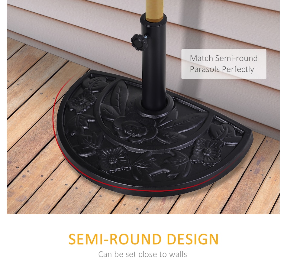 Image 993246_ALTMORE4.jpg, Product 993-246 / Price $59.99, Outsunny 20 lbs Half Round Patio Umbrella from Outsunny on TSC.ca's Home & Garden department