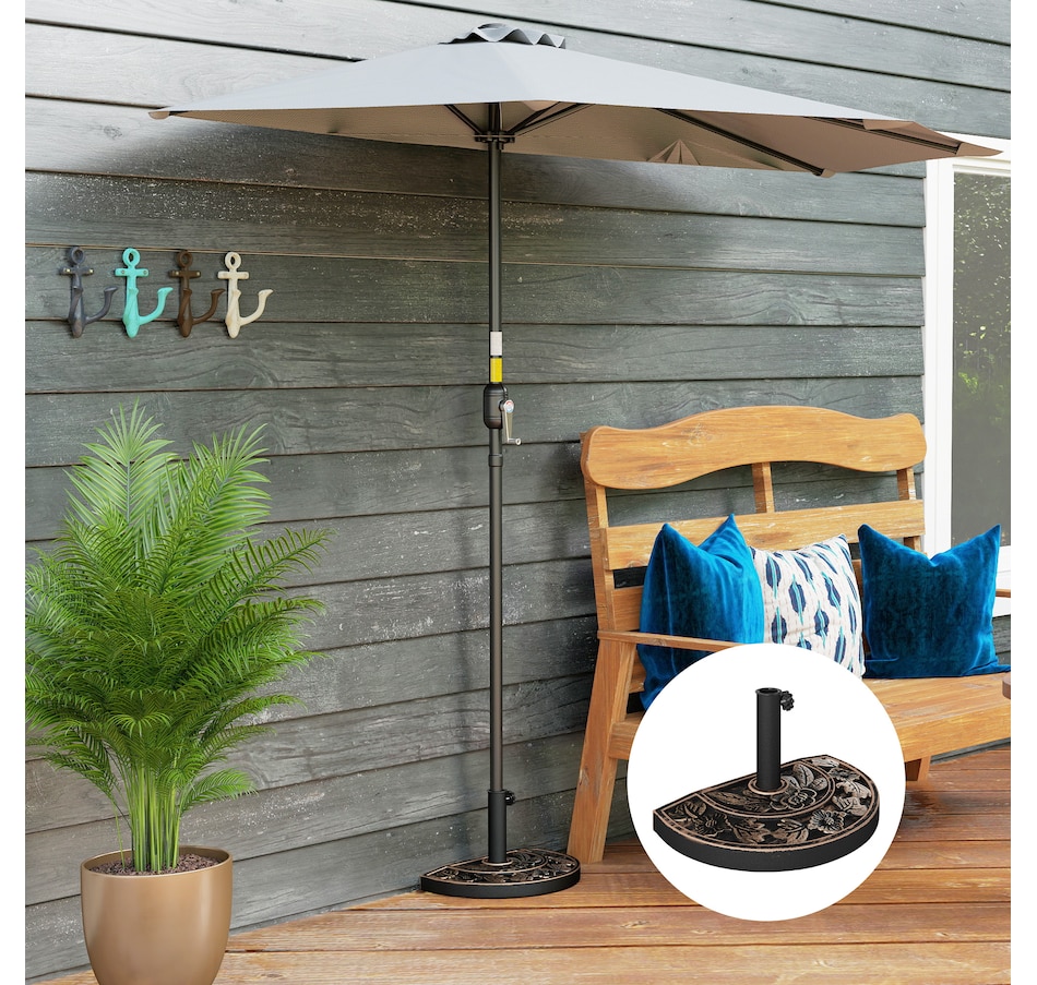 Image 993246_ALTMORE9.jpg, Product 993-246 / Price $59.99, Outsunny 20 lbs Half Round Patio Umbrella from Outsunny on TSC.ca's Home & Garden department