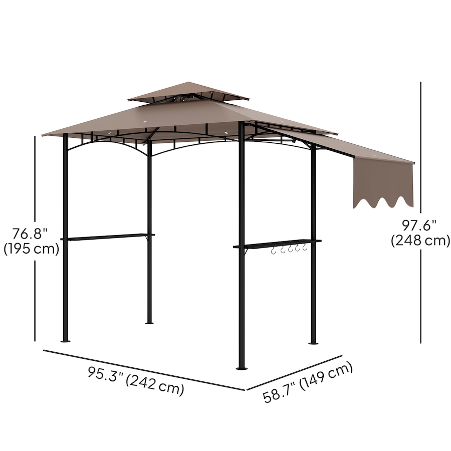 Image 993247_ALTMORE10.jpg, Product 993-247 / Price $129.99, Outsunny 8' x 5' Grill Gazebo, Double Tiered Barbecue Gazebo, Khaki from Outsunny on TSC.ca's Home & Garden department