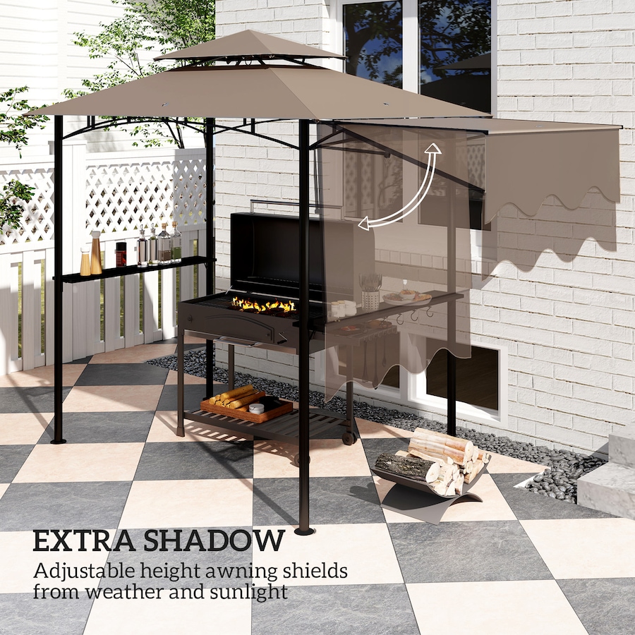 Image 993247_ALTMORE11.jpg, Product 993-247 / Price $129.99, Outsunny 8' x 5' Grill Gazebo, Double Tiered Barbecue Gazebo, Khaki from Outsunny on TSC.ca's Home & Garden department
