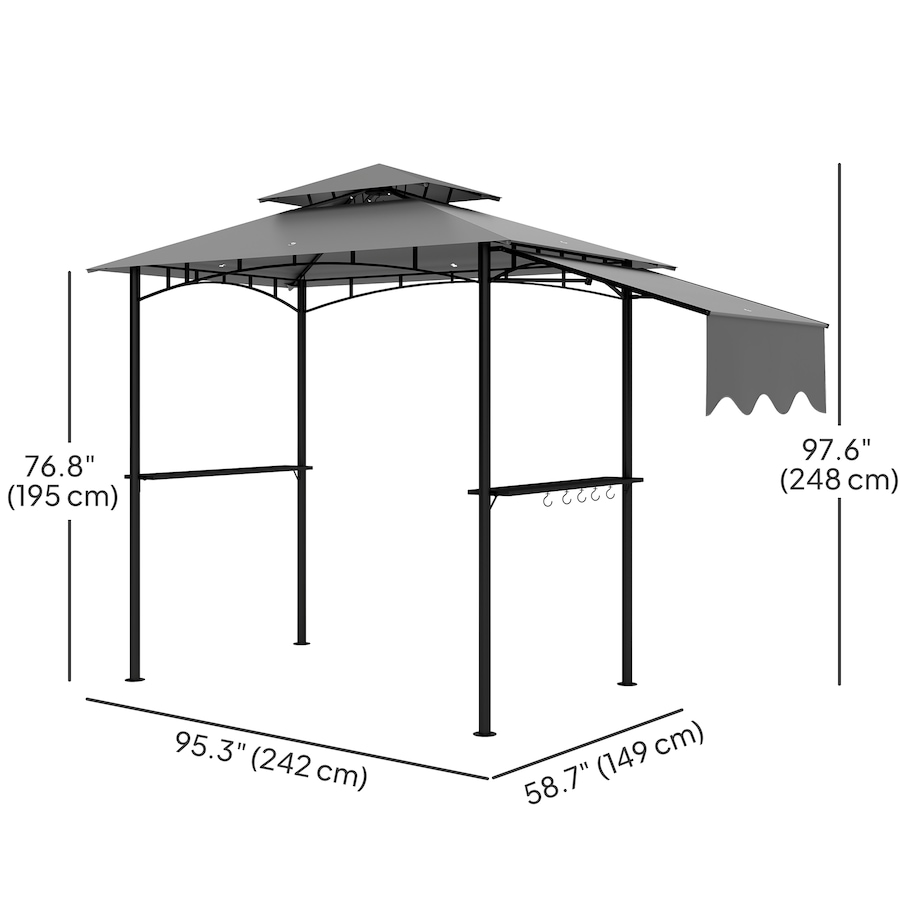 Image 993247_ALTMORE2.jpg, Product 993-247 / Price $129.99, Outsunny 8' x 5' Grill Gazebo, Double Tiered Barbecue Gazebo, Khaki from Outsunny on TSC.ca's Home & Garden department