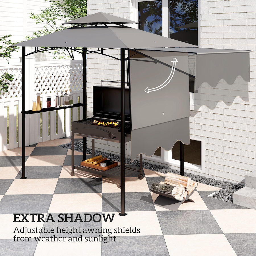 Image 993247_ALTMORE3.jpg, Product 993-247 / Price $129.99, Outsunny 8' x 5' Grill Gazebo, Double Tiered Barbecue Gazebo, Khaki from Outsunny on TSC.ca's Home & Garden department