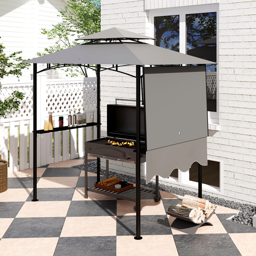 Image 993247_ALTMORE8.jpg, Product 993-247 / Price $129.99, Outsunny 8' x 5' Grill Gazebo, Double Tiered Barbecue Gazebo, Khaki from Outsunny on TSC.ca's Home & Garden department