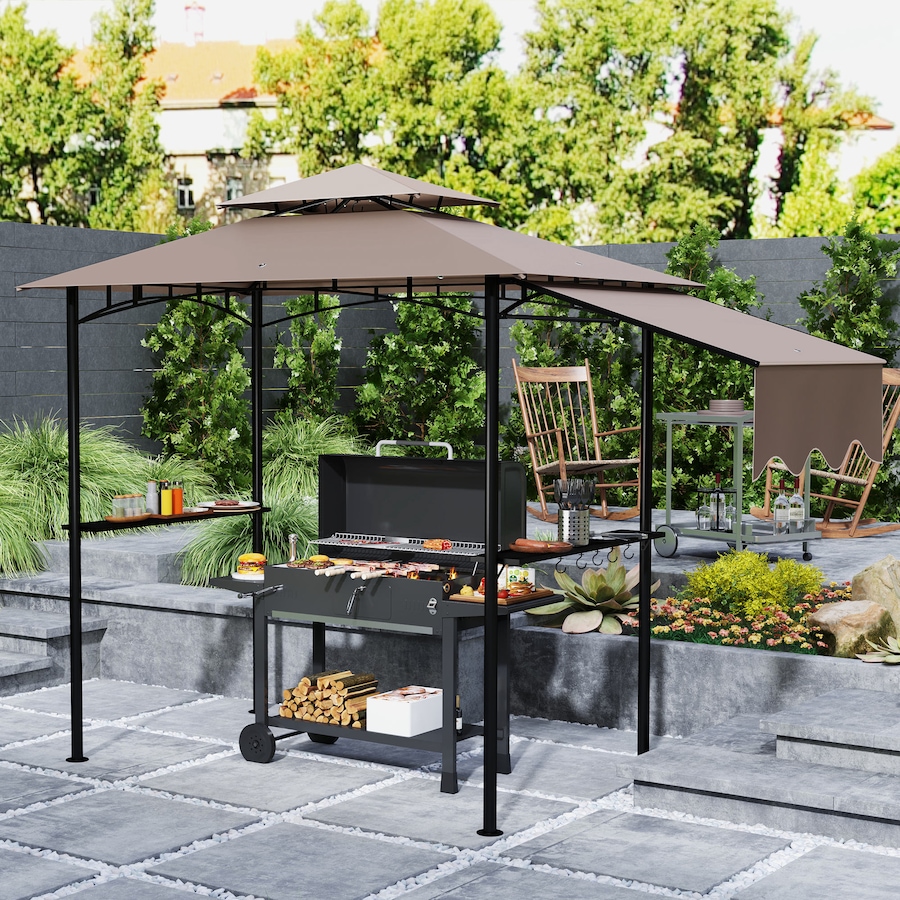 Image 993247_ALTMORE9.jpg, Product 993-247 / Price $129.99, Outsunny 8' x 5' Grill Gazebo, Double Tiered Barbecue Gazebo, Khaki from Outsunny on TSC.ca's Home & Garden department