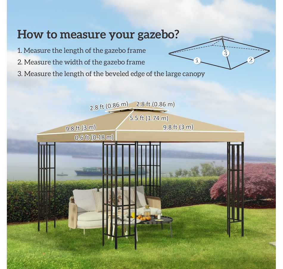 Image 993258_ALTMORE10.jpg, Product 993-258 / Price $57.99 - $69.99, Outsunny 10' x 10' Square 2-Tier Gazebo Canopy from Outsunny on TSC.ca's Home & Garden department
